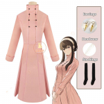 Anime Spy X Perekond Yor Forger Cosplay Kost&uuml;&uuml;mid Roosa Kleit Pikk Parukas K&otilde;rvar&otilde;ngad Peakatted Sukad Yor Briar Igap&auml;evane riietus Naiste T&uuml;druk S