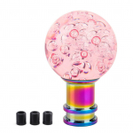 Akr&uuml;&uuml;lkristallist mulliga k&auml;igukangi nupp &uuml;mmargune kuuli k&auml;igukangi nupp l&auml;bipaistev k&auml;igukangi valge roosa