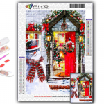 Teemantmaaling j&otilde;ulupuu j&otilde;ulupuu lumememm teemantmosaiik k&auml;sit&ouml;&ouml; teemanttikandid maalid Full Round 20X30CM