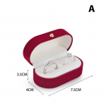 Velvet Trinket Box Ring Box Ehted Organiser Double Rings Boxjewelry Box punane