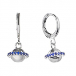 Poulisa Cubic Zirconia S925 Hoop Drop K&otilde;rvar&otilde;ngad &Uuml;mmargune Pall Sinine Tsirkoon 925 Sterling H&otilde;bedane Naistele Hoops Tilgad rippuvad k&otilde;rvar&otilde;ngad