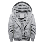 Kevadtalvine Meeste Bomber Fliisist jakk Kapuutsid Kardigan Velvet Jalgratta kapuutsiga mantel dressid Pusad T&auml;navar&otilde;ivad Meeste jope 4XL gray