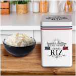 Les Tr&eacute;sors De Lily [A3025] &ndash; valge metallist riisikarp  Le Petit Comptoir  (maitsed ja traditsioonid) - 18x12x12 cm valge