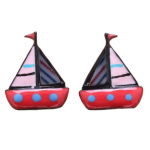 Les Tr&eacute;sors De Lily [R6210] &ndash; disainerk&otilde;rvar&otilde;ngad 'Lilipoupettes' (paat) punane - 20x18 mm punane