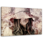 Feeby l&otilde;uenditr&uuml;kk, ilus naine m&uuml;tsiga 60x40 beež