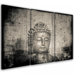 Kolmeosalise pildiga l&otilde;uendiprint Buddha Zen Feng Shui Grey 60x40 hall v&auml;rv