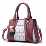 Naiste Messenger kott PU nahast pleed Totes Lady Crossbody kotid K&auml;ekotid koos karusnaha palliga tumeroosa v&auml;rv