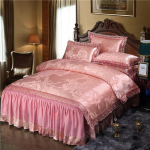 kemila Luksuslik pitsist voodi seelik disain 3 v&otilde;i 4 tk voodipesu komplektid King Queen suurus pulma žakaard tekikate Voodipesu voodikate Kodutekstiil Full for 1.5 bed