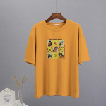 Shellsuning Retro Esteetiliselt Kunst T-s&auml;rgid Naiste 2023 Suvi, Uued Suured, vabaaja O-kaelusega t-s&auml;rgid T&uuml;drukute 100% puuvillased gooti topid M kollane