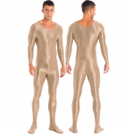 Meeste &uuml;hes t&uuml;kis pikkade varrukatega paagiga Unitard džemprikoos, veniv spandex Bodysuit rombid M