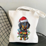 Armunud s&uuml;dametega poodleja pruun taks, naiste kandekott Harajuku shopper k&auml;ekott t&uuml;druk &Otilde;lakott Lady Canvas Bag 34*42cm