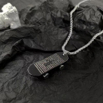 Cross Skateboard Kaelakee T&auml;nav Lahe T&uuml;druk Poiss Ehted Punkb&auml;nd Mitmek&uuml;lgsed aksessuaarid Black Cross Kaelakee Kindel kampsun Kett Peo Karm Kaelakee