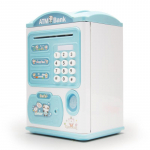 Rahakast s&otilde;rmej&auml;ljega notsupangaga elektrooniline sularahaautomaadi s&auml;&auml;stukarp m&uuml;ntide jaoks Sularaha seif suur m&uuml;ndipanga paroolilukk lastele sinine