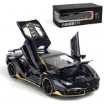 1/24 Centenario LP770-4 Casting mudelauto, tsingisulamist tagasit&otilde;mmatav m&auml;nguauto heli ja valgusega lastele poisile t&uuml;drukule kingitus 1/24-21x9.5x5cm must