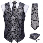Dibangu Punane vest meestele Paisley vest Lips ja taskur&auml;tik pulmavesti komplekt pidulik &uuml;likond Vest meestele S