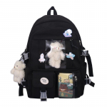 Teismeliste seljakotid t&uuml;drukutele Koolikotid Naiste mitmetaskuline kott Suure mahutavusega seljakott Mochila Feminina Kawaii kotid 44cm*31cm*14cm must