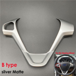 For Ford New Fiesta MK7 Ecosport Figo B-MAX KA+ autotarvikud Rooli katte dekoratiivremont B type Silver matte