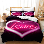 3D Modern Romantic Love Series voodipesukomplekt &auml;sja abiellunud toa tekk ja padjap&uuml;&uuml;r AU240 * 270 Super Size paarituba Pehme kodukaunistus US Queen 228x228cm