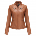 Uus naiste nahkmantel Naiste Euroopa ja Ameerika kevadine ja s&uuml;gisene &otilde;huke mootorrattamantel Nahkmantel l&uuml;hike mood naiste jope S