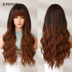 ALAN EATON vaskpunane parukas S&uuml;nteetilised naturaalsed lainelised tukkidega parukad naistele Cosplay Party kasutamiseks kuumakindlast kiust juukseparukas