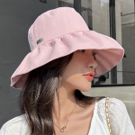 10 cm laia &auml;&auml;rega p&auml;ikesem&uuml;ts suvine naiste visiir UV kaitse p&auml;ikese rannam&uuml;ts daami kevadreisi &auml;mbrik&uuml;bar T&uuml;drukule puhkuseks kokkupandav Gorro Head Girth 55-59cm