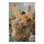 Renessansi esteetika Hans Zatzka maalide reproduktsioonitr&uuml;kised Plakat Noble Lady In the Garden L&otilde;uendimaal Seinakunst Cuadros 20x30cm no frame