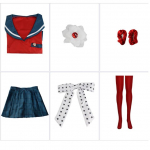 Anime Danganronpa Harukawa Maki koolit&uuml;drukute vormikomplekt, Cosplay kost&uuml;&uuml;m XS