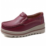 Ehtsast nahast k&otilde;rgust suurendavad tasapinnalised jalatsid Naiste kevadised libisemiskingad, vabaaja tossud, naiste jalatsid 36 veinipunane v&auml;rv