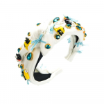 Juuksepael naiste j&otilde;uluv&auml;rviline t&uuml;rkiissinine inkrusteeritud kristallist laia servaga kommiv&auml;rvi peapael Mitmek&uuml;lgne peakate One Size