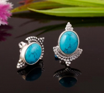 T&uuml;rkiissinine v&auml;&auml;riskivist k&otilde;rvar&otilde;ngas, 925 naelsterlingit, disainer, kingitus talle, juubelikingitus, h&otilde;beehted