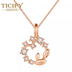 Lucky Flower Ring kaelakee ripats roosa kuldne v&auml;rv