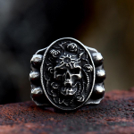 Uus disain Skull Gathering Ring meestele Lahedad Biker Finger Ring vanaaegsed ehted 7