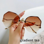 &Uuml;mmargused ookeanil&auml;&auml;tsed Suured p&auml;ikeseprillid Naiste gradientmood &auml;&auml;risteta p&auml;ikeseprillid Metallist kumerad templid Oculos De Sol AS PICTURE