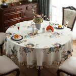 Stiilne jacquard lilledega &uuml;mmargune laudlina s&ouml;&ouml;gilauale Suur v&auml;ike diivanilaua kate Tutt S&uuml;ndmused Pidu kodukaunistus Turntable-70cm