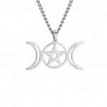 Skyrim Triple Moon Goddess kaelakee naistele roostevabast terasest kett Wicca Talisman Amulett Pentacle Pentagram kaelakeed 40+5cm
