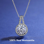 Kuumalt m&uuml;&uuml;dav 925 Sterling h&otilde;be ehtne moissanite ripats kaelakee, klassikaline 1-2 karaadine D v&auml;rvi labori teemant naiste 18K ehted 1 Carat