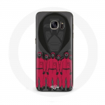 &Uuml;mbris Samsung Galaxy S6 Edge Squid Game Plakatile maskeerib tegelasi