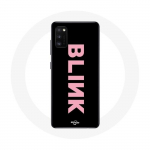 &Uuml;mbris Samsung Galaxy S20 Blink Fandomile Blackpink Logo roosa must taust