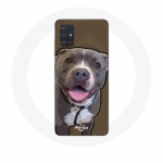 &Uuml;mbris Samsung Galaxy A51 5G Pitbull Dog jaoks, valge hall