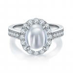 BELLA BOX naturaalne j&auml;&auml;hall ahhaat valge kaltsedooniline vintage avatud s&otilde;rmus naistele ovaalne munaga n&auml;os&otilde;rmus pulmadekoratsioon Adjustable Opening valge