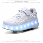 Laste laetavad rulluisud Topeltrulluisud poistele t&uuml;drukutele LED valgustusega kingad tossud