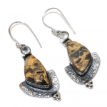 Natural Sonora Sunrise,White Topaz Stone 925 Sterling Silver Earring 2.25 f6j03