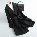B&uuml;roo Naistemantlid Naiste Talvised Tugevad vabad vabad villased mantlid Naistele V&ouml;&ouml;ga pikkade varrukatega Elegantsed vabaaja jakid XL punane