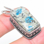 Natural K2 Blue Azurite Gemstone 925 Sterling Silver Gift Pendant 1.77 q2u57