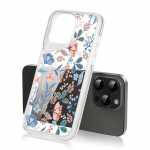 P&otilde;rutuskindel &otilde;huke h&uuml;briid-akr&uuml;&uuml;list telefoni&uuml;mbris iPhone 15 Pro Max 14 Plus 13 jaoks l&auml;bipaistev v&auml;rviline lilleline pehme servaga kate iPhone 15 must