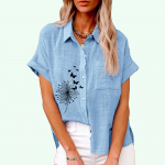 Naiste Mood Rev&auml;&auml;rikaelusega T-s&auml;rk Suvine ja s&uuml;gise vabaaja linane topp Naiste n&ouml;&ouml;pidega s&auml;rk Shrit lahtised l&uuml;hikeste varrukatega pluusid S valge