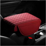 Car Center Console Cover, 12.6"&times;8.7" Waterproof Leather Auto Armrest Box Protector Elbow Pillow with Storage Pocket, Comfortable Memory Foam beež