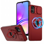 L&uuml;kandobjektiiviga kaamerar&otilde;nga &uuml;mbris Samsung Galaxy A05S A05 A15 A25 A35 A55 A04S A14 A24 A34 A54 A13 4G 5G p&otilde;rutuskindel soomusaluse hoidiku kaitsekate For Samsung Galaxy A05 punane