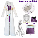 One Piece Nico Robin Cosplay Kost&uuml;&uuml;m Anime One Piece Lilla Kleit Vormiriietus Pika Karusnahast Kraega Valge Keep Punk Riietus Halloween L