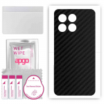 apgo Protective Skin Sticker for the back compatible with Honor X6a, Wrap Film, Foil, Vinyl - Pattern Carbon Black